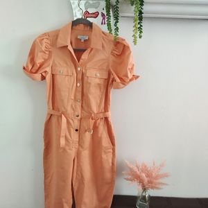 Peach Denim Jumpsuit
